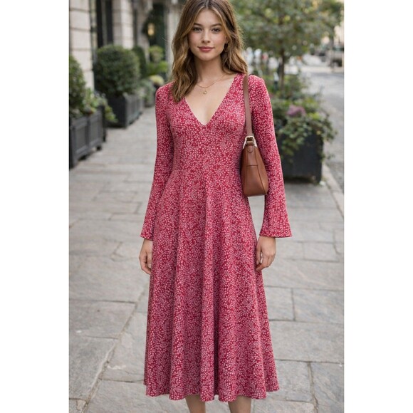 Dresses & Skirts - VTG Diane Von Furtensberg Dress Size 6 Ditsy 100% Silk Abstract Romantic 90s Y2k